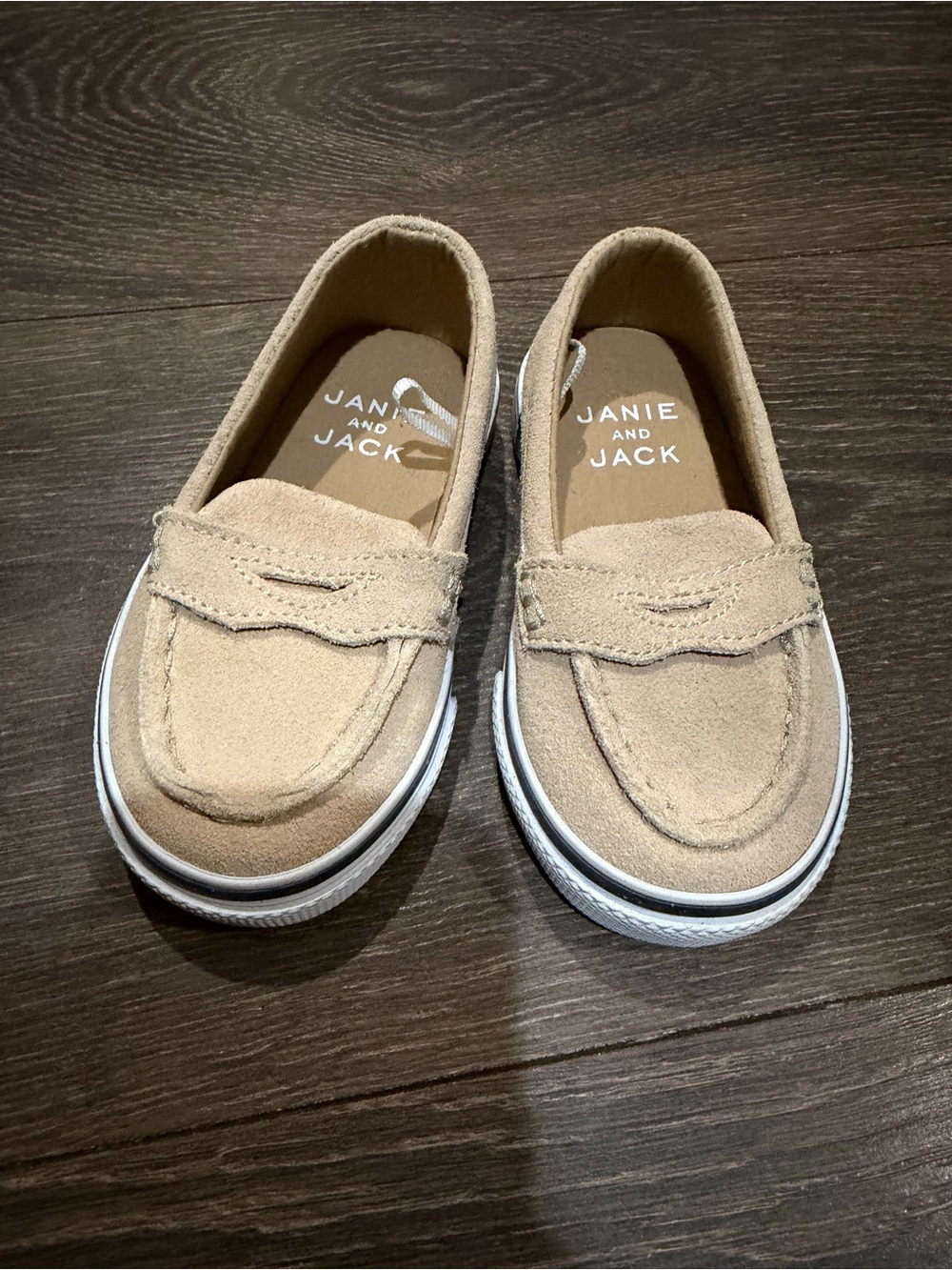 Janie and Jack Beige Suede Slip-On Loafers for Kids NWOT